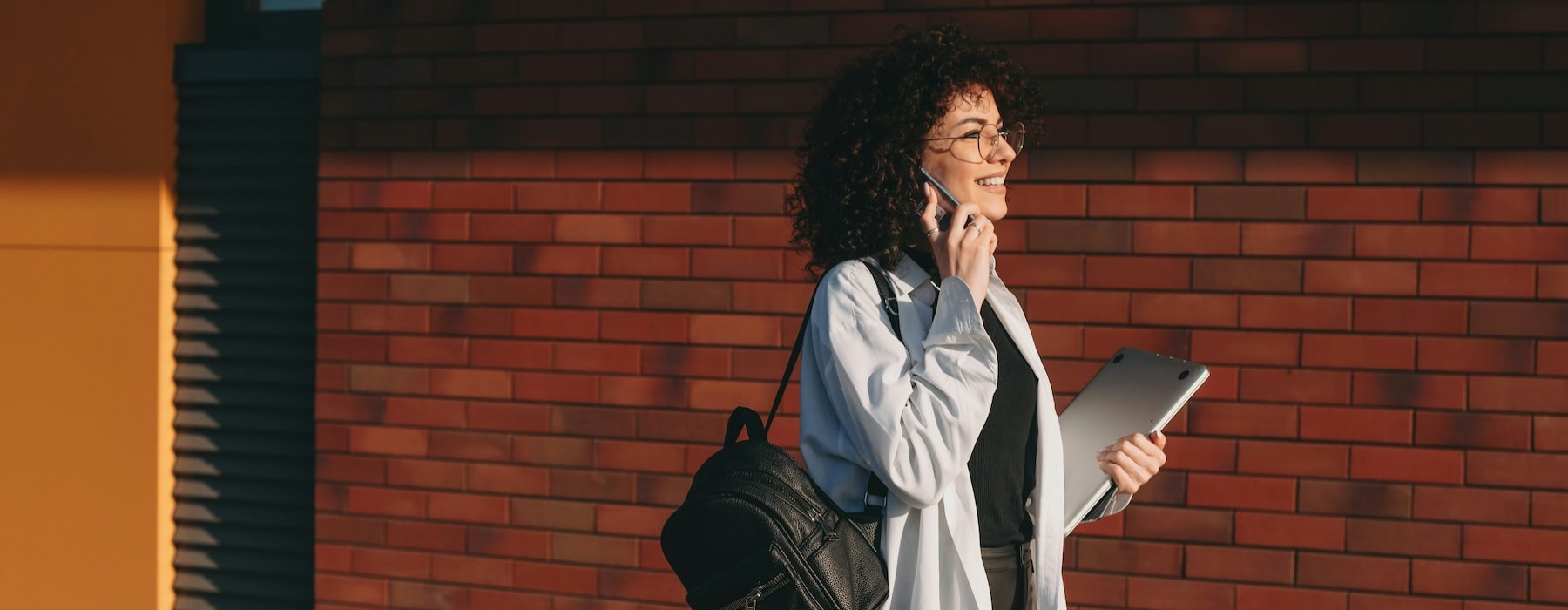 a woman talking on the phone